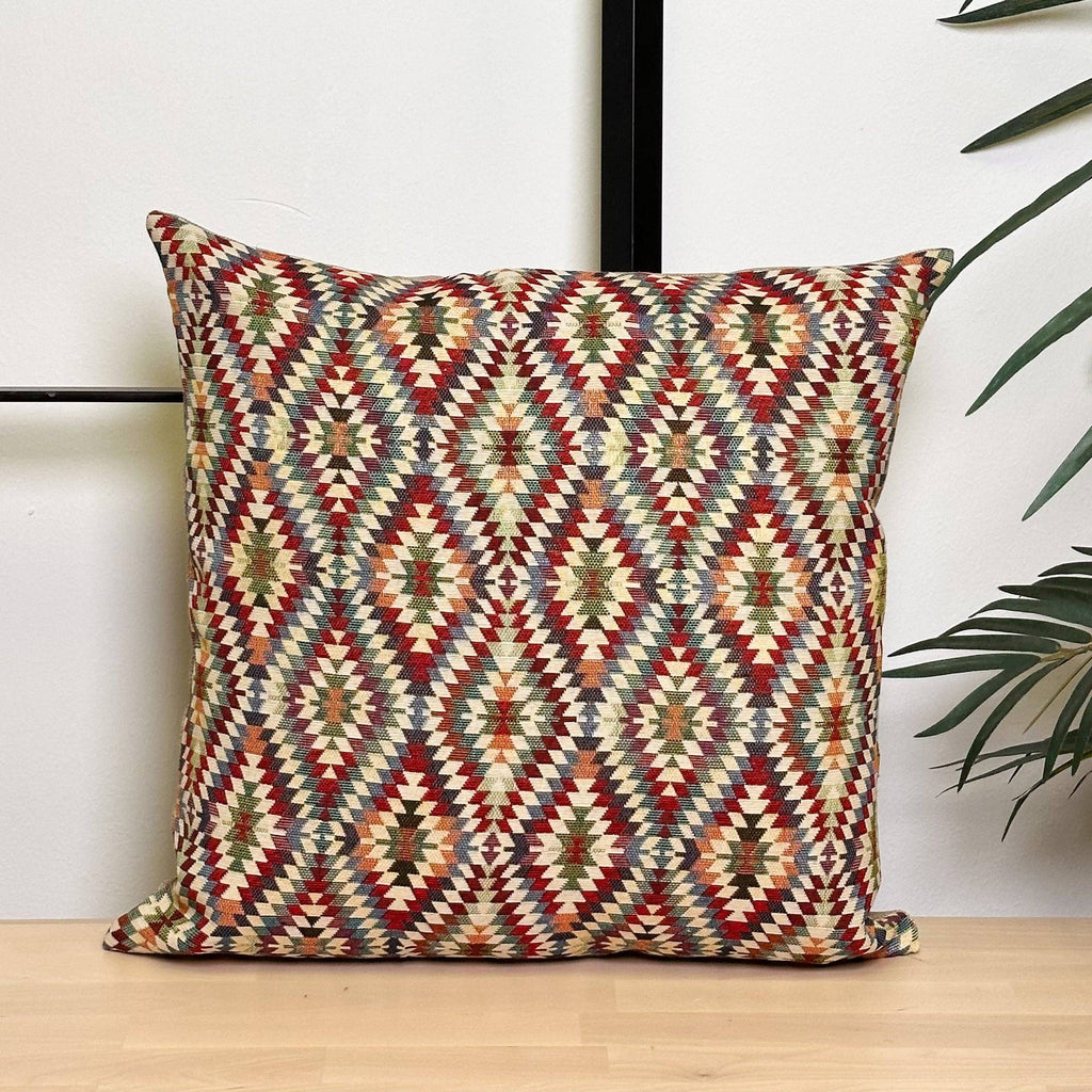 Bango Cushion Cover with Geometric Pattern in Earth Tones