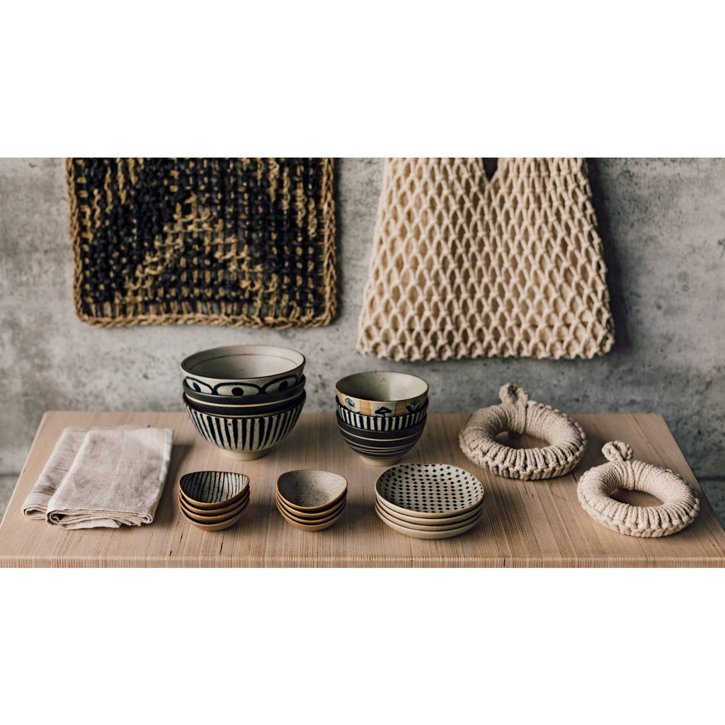 Unite Element Dipping Dishes set, stoneware with reactive glaze, sleek design.