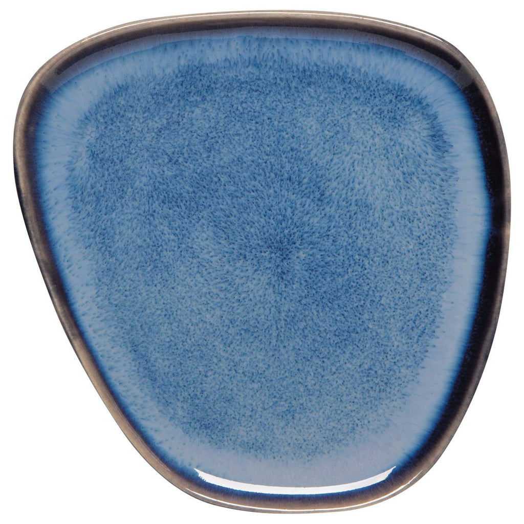 Tumble Stone plate with a smooth, polished surface in deep blue hues, inspired by the natural beauty of tumbled stones.