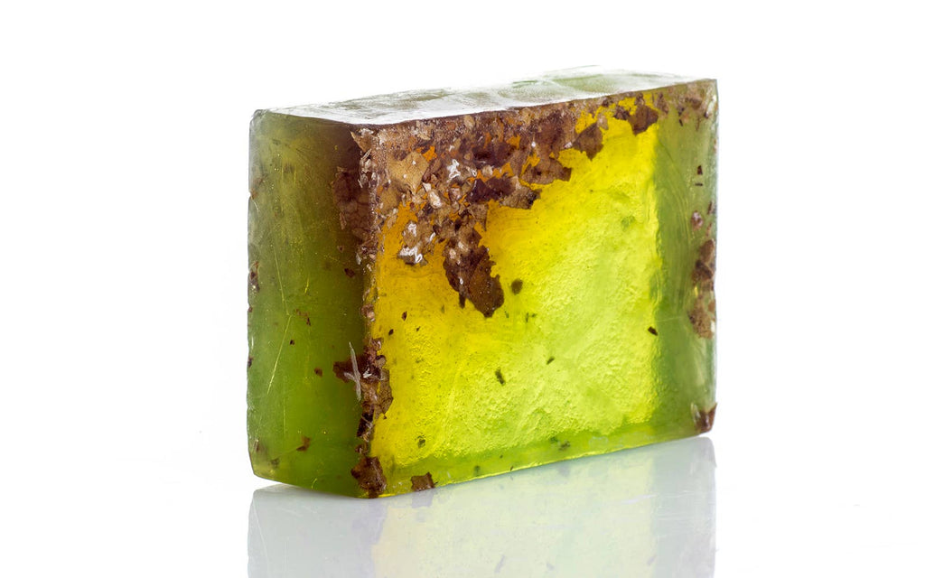 Aloe Vera Soap Bar with natural aloe vera extracts, vegan handcrafted soap bar in green, with botanical inclusions.